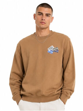 Lacoste Camel Graphic Logo Crewneck Sweatshirt Loose Fit lCotton Fleece Streetwe